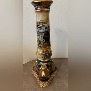 Royal Satsuma Hand-painted Decorative Asian Candle Holder